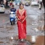 Screengrabs from a wedding shoot and Twitter thread highlighting pothole menace in India which have gone viral on social media in the past few days.