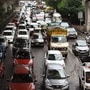 Vehicles stuck in a traffic jam during a spell of heavy rain New Delhi. (ANI)