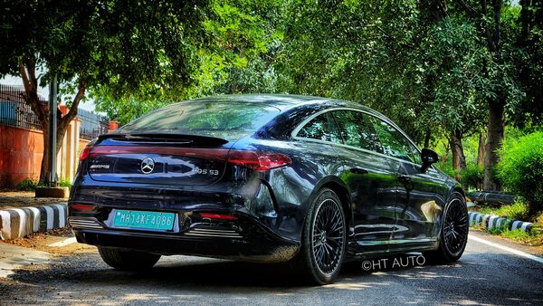 The swooping profile of the Mercedes AMG EQS 53 is singularly engineered to help its aerodynamic crdentials.