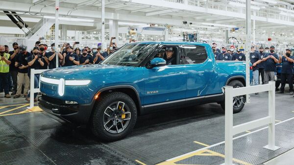 File photo of Rivian's R1T electric pickup at its plant in Illinois. (Used for representational purpose )  (Twitter/RJ Scaringe)
