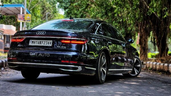 Look at the rear and sides of the Audi A8 L.