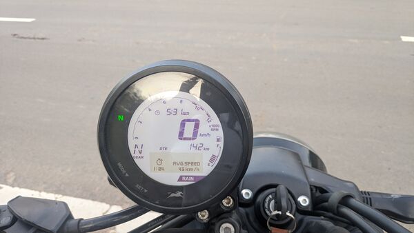 The TVS Ronin gets a bright digital instrument cluster and displays important information.