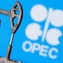 FILE PHOTO: A 3D printed oil pump jack is seen in front of displayed Opec logo in this illustration picture, April 14, 2020. REUTERS/Dado Ruvic/Illustration (REUTERS)