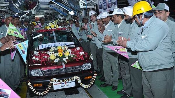 File photo of the iconic Maruti 800.  This particular unit was the last from the Gurgaon facility.
