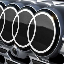 The new Audi brand logo is flatter and comes with 3D-like elements.