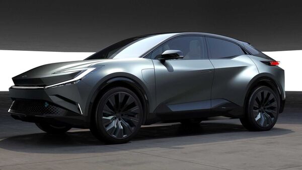 The Toyota bZ compact SUV concept has sharp styling.