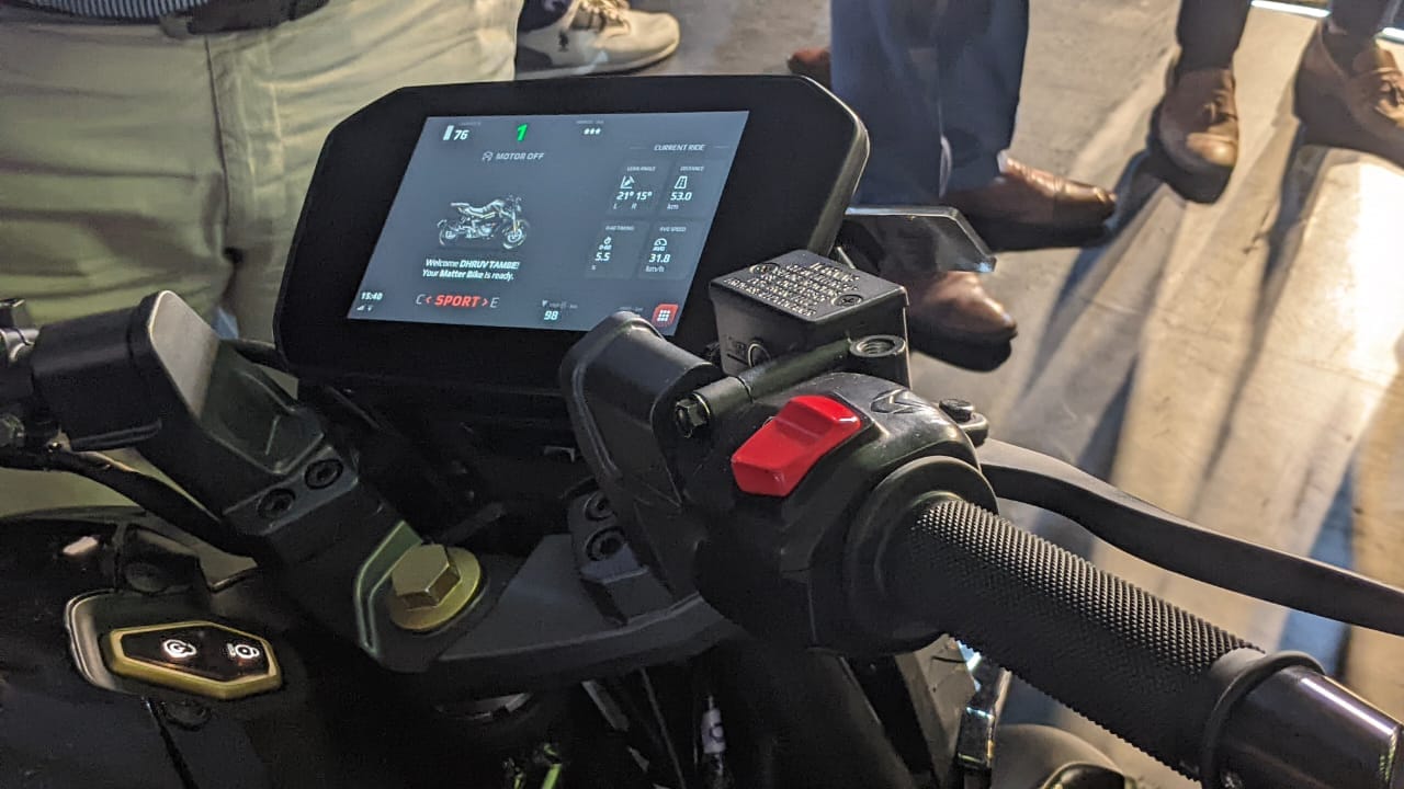 Matter e-bike has touchable 7-inch vehicle instrument cluster (VIC)