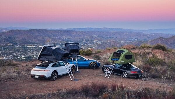 porsche taycan cross turismo goes camping