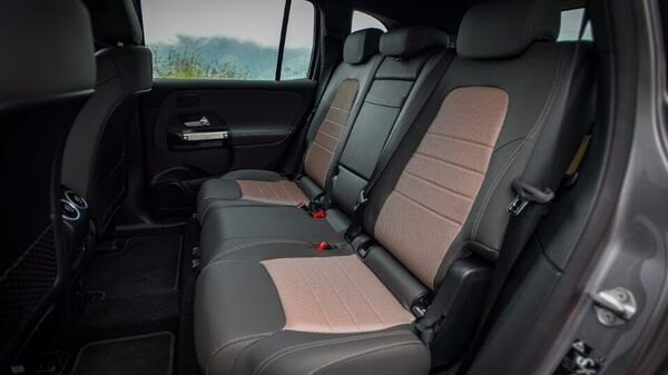 Close-up of the second row of seats inside the Mercedes-Benz EQB.