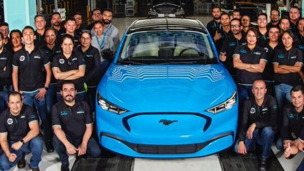 Ford built the 150,000th Mustang Mach-E in Mexico.  (Image credit: Twitter/Jim Farley)