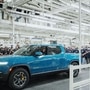Rivian's R1T electric pickup at its plant in Illinois, where bedbugs have been reported. (Twitter/RJ Scaringe)