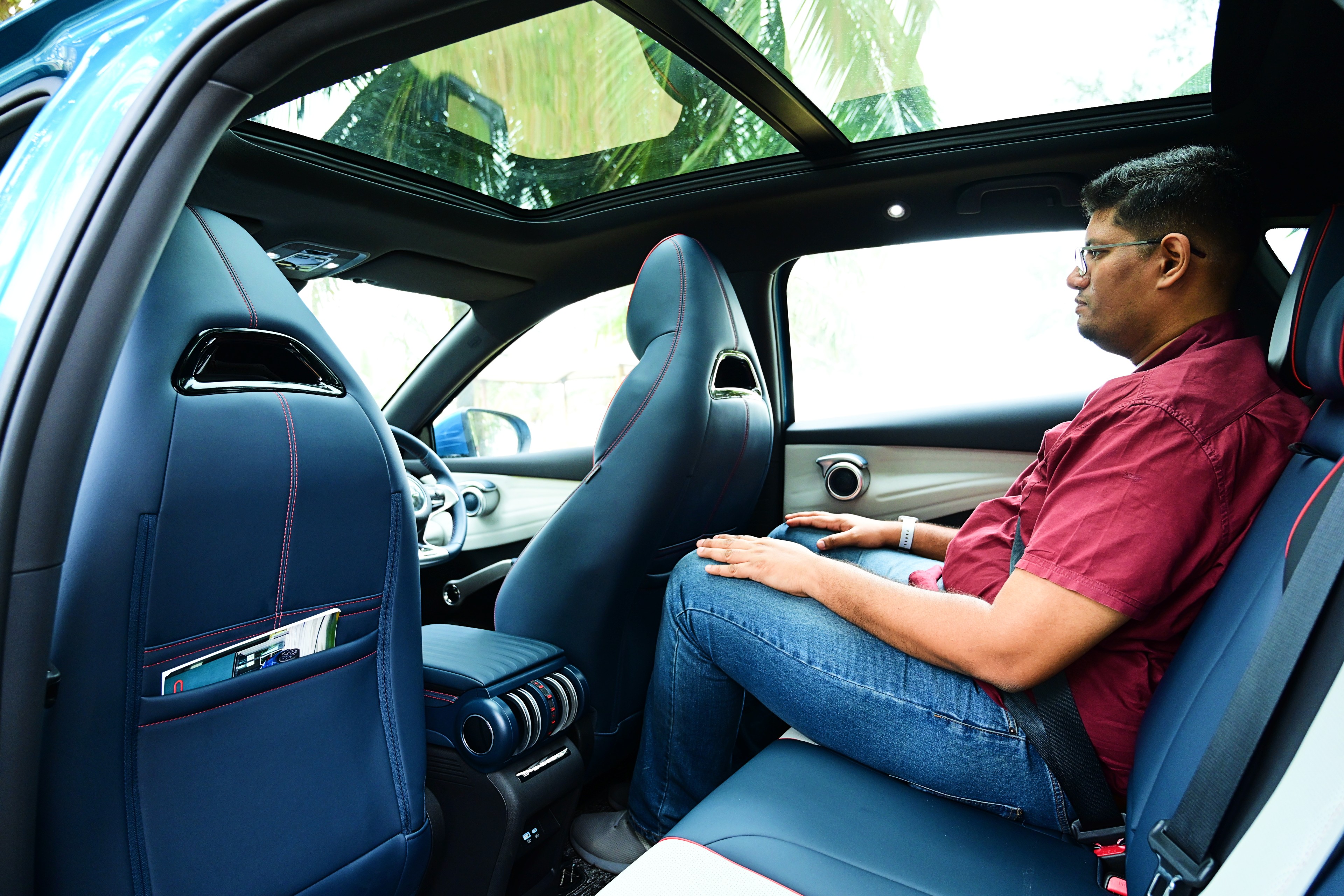 The cabin is spacious with a 2,720 mm wheelbase but the floor-mounted batteries do take away some of the under-thigh support The cabin is spacious with a 2,720 mm wheelbase but the floor-mounted batteries do take away some of the under-thigh support
