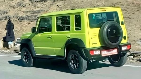 Maruti Jimny five door SUV was recently spotted testing in India without any camouflage, revealing key design elements on the outside. (Image courtesy: Instagram/Deepak Thakur)