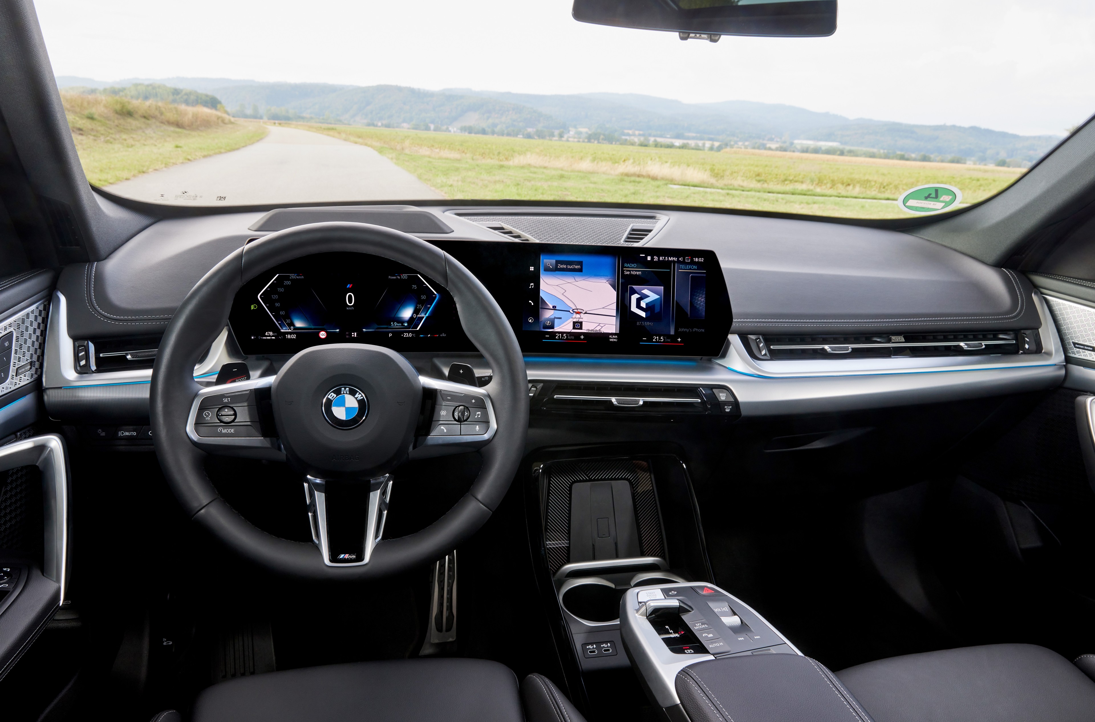 The 2023 BMW X1 gets a revamped cabin with the new curved display with two screens 2023 BMW X1 Interior
