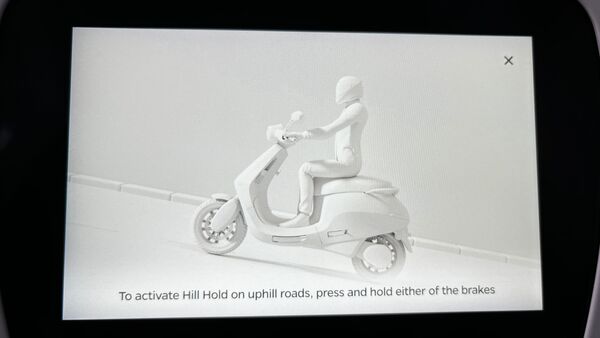 Ola MoveOS 3 offers Hill Hold Assist, but still requires the rider to pay attention to the warning beep at all times to avoid any mishaps.