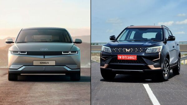 The South Korean automaker recently unveiled the Hyundai Ioniq 5 (left), while the Mahindra XUV400 (right) was shown in August 2020.