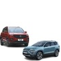 Both SUVs have strong road presence on the road.