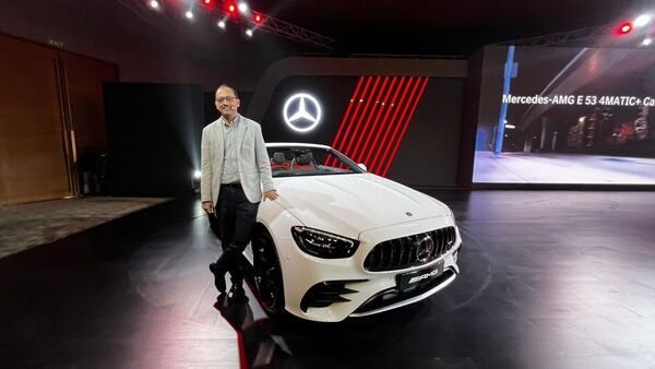 Santosh Iyer - MD and CEO of Mercedes-Benz with the new Mercedes-AMG E 53 4MATIC+ Cabriolet 