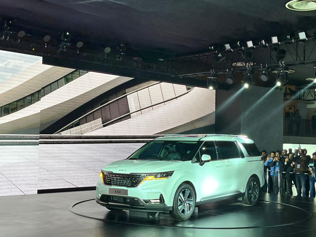 Kia showcases KA4 model at the Auto Expo 2023.