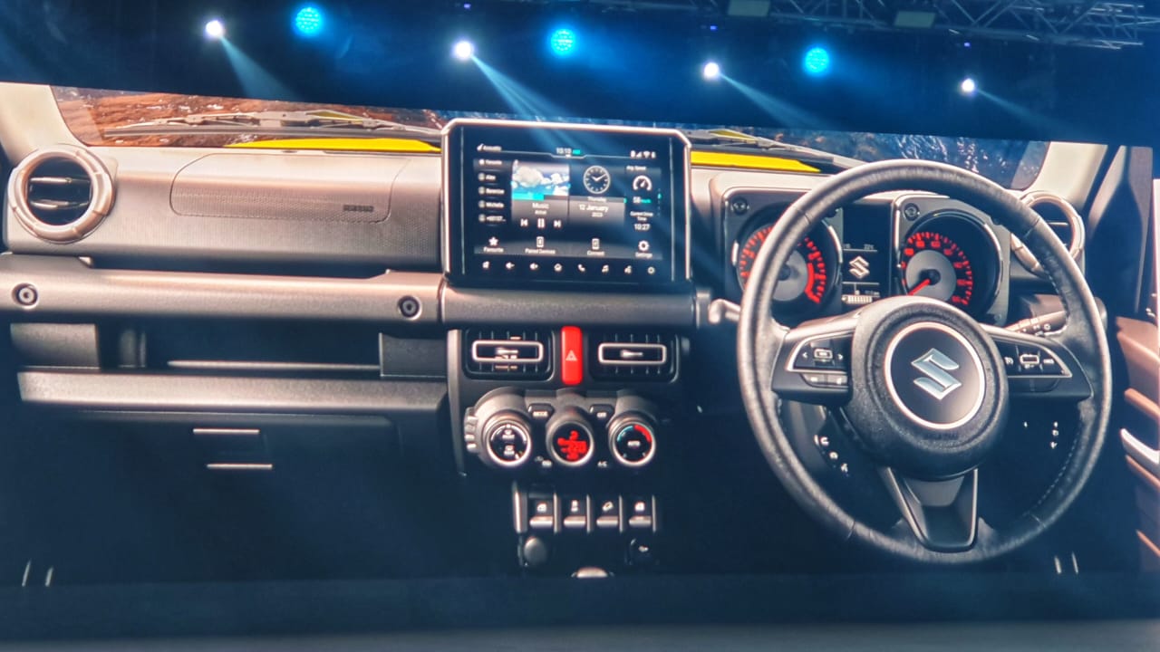 The showcasing of Jimny interior at the Maruti Suzuki pavilion.