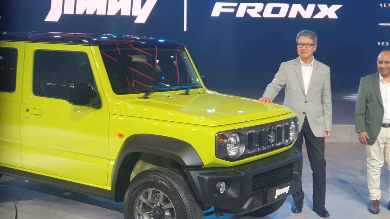 Maruti Suzuki showcases Jimny at the expo on Thursday.