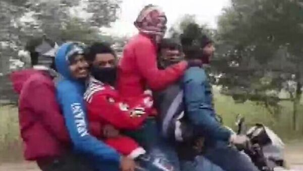 As many as six people are seen on this one motorcycle. The video may have gone viral but these men now face strict action.