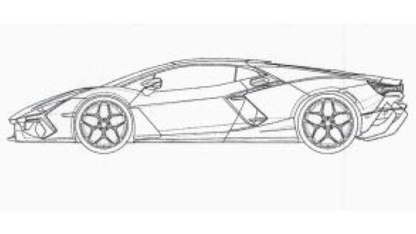 Lamborghini aventador lp 780 4 car model template flat black white  handdrawn side view outline vectors stock in format for free download 162  bytes