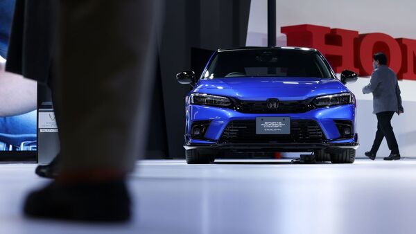 FILE PHOTO: The Honda Motor Co. Civic eHEV Sport Accessories concept car is displayed at the Tokyo Auto Salon in Chiba, Japan.  (Bloomberg)