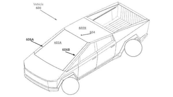 The Tesla Cybertruck could get a unique feature that allows the windshield to bend.  (Image: USPTO)