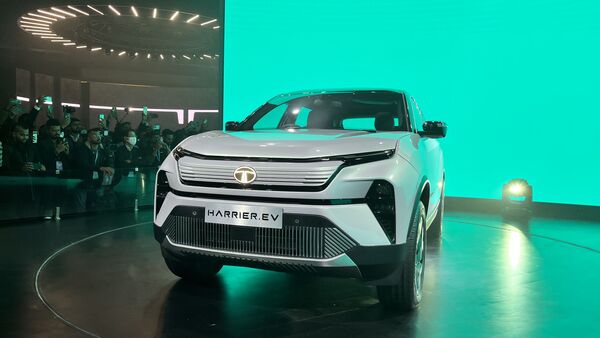 Tata Harrier EV showcased at Auto Expo 2023. Tata Harrier EV showcased at Auto Expo 2023.