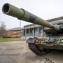 A tank type Leopard 2A6 of the German Army (Bundeswehr) is pictured at the Armoured Corps Training Centre. (AFP)