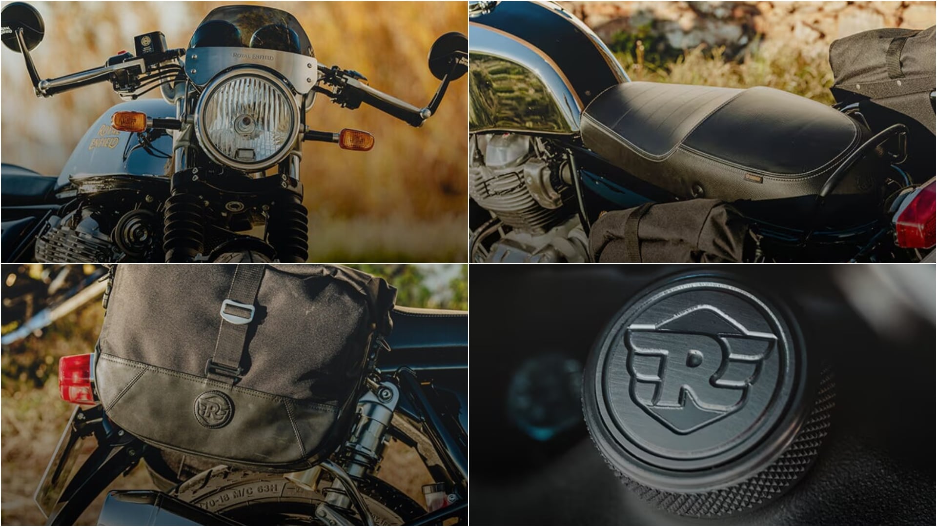 Royal Enfield Continental GT 650 Thunder edition features handlebar mirrors, small tinted fly screens, soft panniers, compact engine guard and more