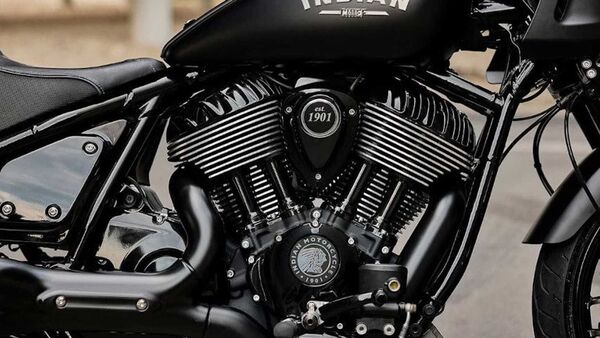 Engine and other parts are blacked out on Indian Sport Chief
