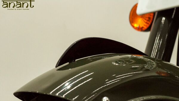 Eimor Customs also made new fenders for the motorcycle. There are also alloy wheels which means tubeless tyres. Eimor Customs also made new fenders for the motorcycle. There are also alloy wheels which means tubeless tyres.