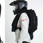 The Helite airbag backpack gets a wired option, while the more expensive wireless version uses an array of sensors