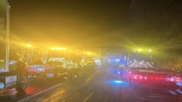 From the images of the accident site in Massachusetts, posted by the police, at least nine different vehicles can be figured out.