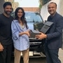 Actors Farhan Akhtar and Shibani Dandekar took delivery of a new Mercedes Benz GLE at their home