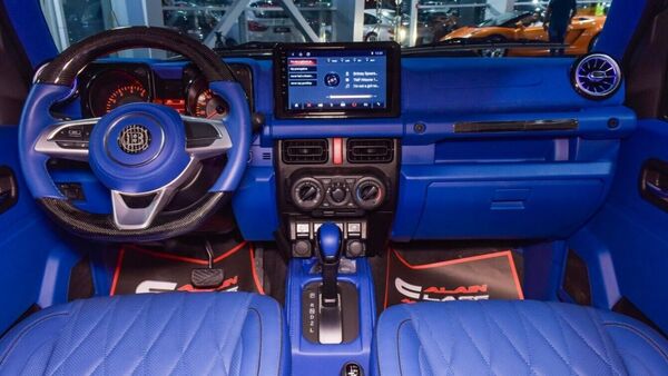 A look at the dashboard layout of the modified Suzuki Jimny.