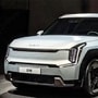 The leaked image of the Kia EV9 production version shows the design of the electric SUV is very similar to the concept version that was showcased two months ago at the Auto Expo 2023. (Image courtesy: Instagram/@CocheSpias)