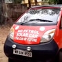 A businessman from West Bengal has converted this Tata Nano to run on solar power. There's a solar panel mounted on the roof from which the car draws its energy to run 100 kms at a cost of just  ₹30.