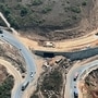 An aerial view of the Mumbai-Goa National Highway Number 66 inspected by Union Minister for Road Transport and Highways Nitin Gadkari on Thursday. (Nitin Gadkari Twitter)