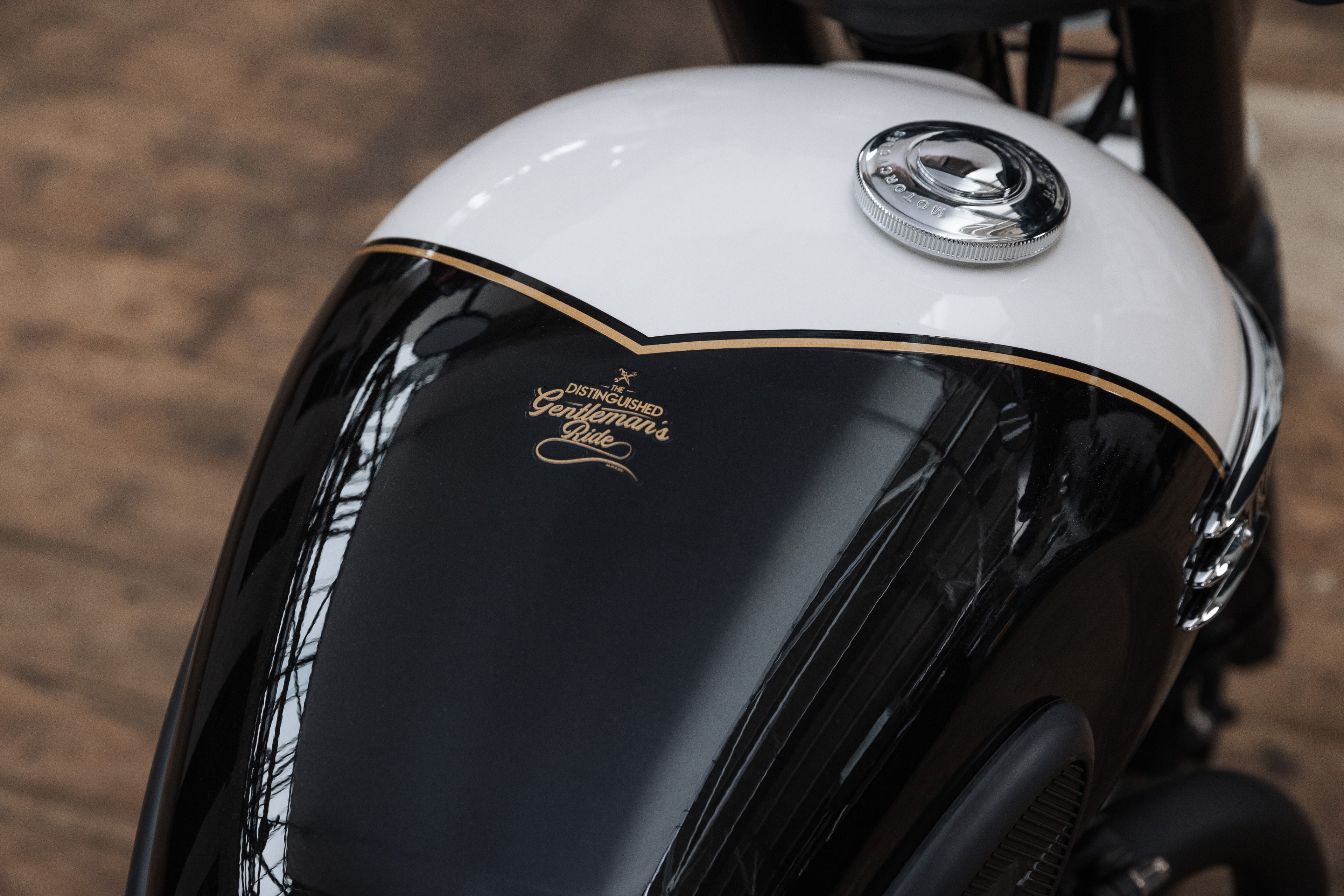 DGR script is finished in gold on the fuel tank 