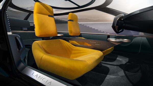 Lancia's concept EV is based on the automaker's new design language, and as such has a more streamlined shape.