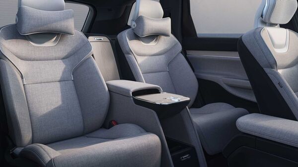 Instead of a bench, the SUV has a second row with two individual seats, offering occupants more comfort and space.