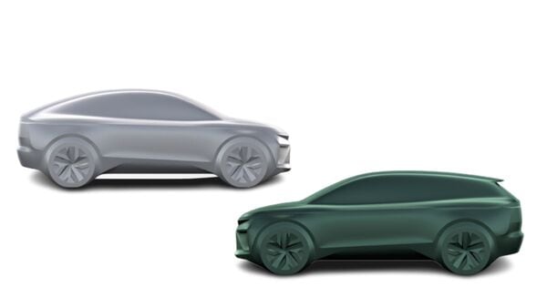 Sketches of the Enyaq and Enyaq Coupe SUVs.