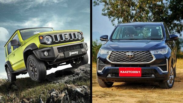 Maruti Suzuki lanzará el SUV Jimny (izquierda) en mayo, mientras que un nuevo monovolumen, basado en el Toyota Innova HyCross (derecha), también llegará a las carreteras indias después de junio.