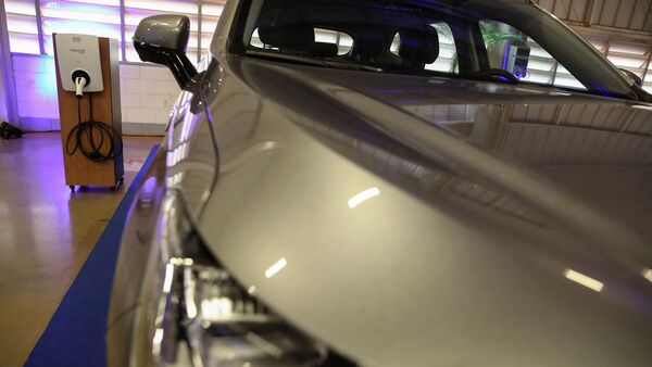 A car seen during the announcement of the start of production of electric and hybrid vehicles at the GWM plant event in Iracemapolis, Brazil.  (Reuters)