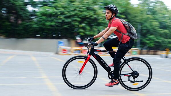 Riding an electric bike for the first discount time