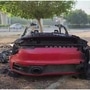 Majority of the Porsche 718 got destroyed with only the rear portion of the car recognizable.  (ANI)