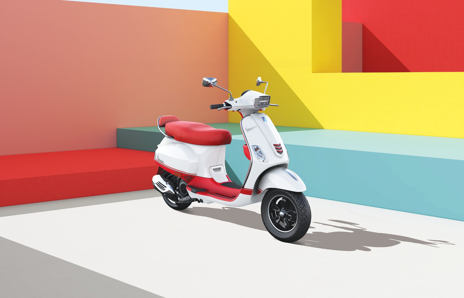 2023 Vespa Dual SXL 125 and 150 only available in Pearl White and Matte Red dual-tone color scheme